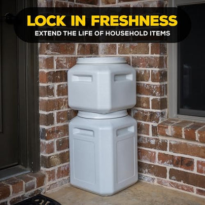 Vittles Vault Traditional Pet Food Storage Container For Dog Kibbles/Bird Seed/Oatmeal/Rice/Flour/Cereal, BPA Free Plastic, Sealed Airtight For Cat Food, Up To 50 lb, Made in USA, With Scoop, Gray - size: 50 Pounds