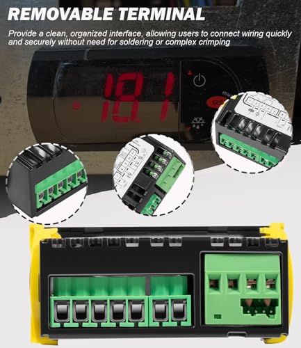 PZGXS0J111 Temperature Controller with 2 NTC Temperature Sensor Probe | Digital Thermostat Compatible with Carel and All Refrigerator Types, 115V