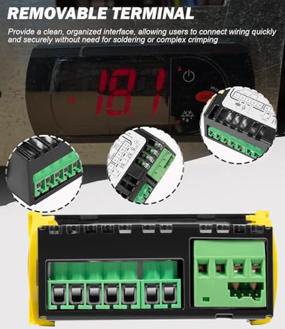 PZGXS0J111 Temperature Controller with 2 NTC Temperature Sensor Probe | Digital Thermostat Compatible with Carel and All Refrigerator Types, 115V