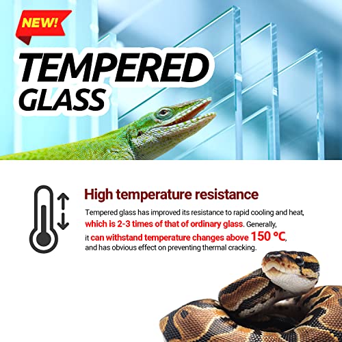 REPTI ZOO Reptile Tempered Glass Extra-Long Terrarium Habitats 48" x 18" x 18" Reptile Amphibians Large Enclosure for Snake/Bearded Dragon/Lizard ect. - size: 48" x 18" x 18"