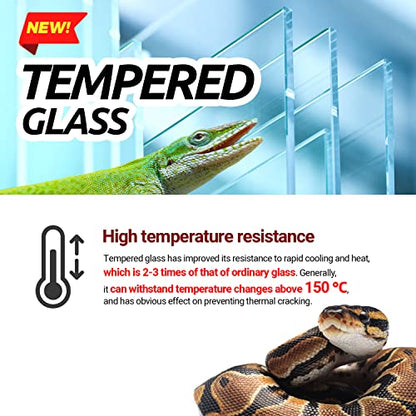REPTI ZOO Reptile Tempered Glass Extra-Long Terrarium Habitats 48" x 18" x 18" Reptile Amphibians Large Enclosure for Snake/Bearded Dragon/Lizard ect. - size: 48" x 18" x 18"