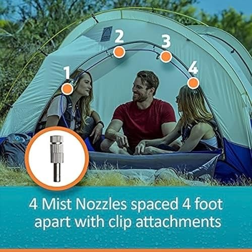 Portable Mist System 16ft Wireless Outdoor Cooling Kit - color: 4 Mist Nozzles