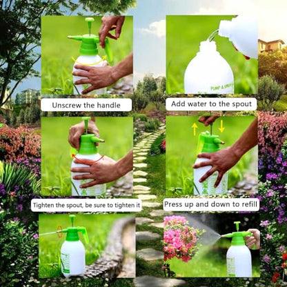 1 Pcs Garden Pump Sprayer, 0.5Gallon/68oz Hand-held Lawn Pressure Spray Bottle with Adjustable Nozzle (FKM Gasket Update) - color: Green