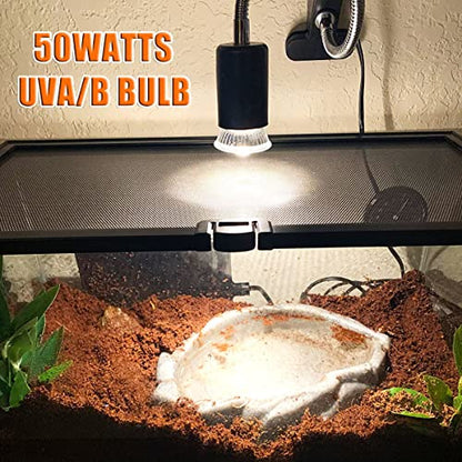 Reptile UV Bulbs, 2 Pack 50W Basking Heat Lamps, Habitat Basking Heat Bulb, UVB Light for Terrariums (E27, 110V) - color: 50w Bulb