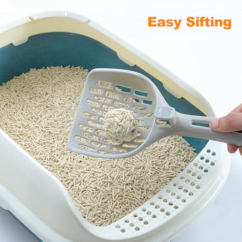Cat Litter Scoop, Litter Scoop with Wide Slats, Litter Sifter Scoop with Hollow Grid for Pine Pellets, Easy Sifting, ABS Plastic Litter Scoop for Cats