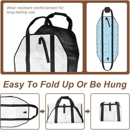 AMRANDOM Butterfly Lake Blue Firewood Carrier Bag Log Carrier Large Capacity Wood Tote for Easy Storage - color: Color1021