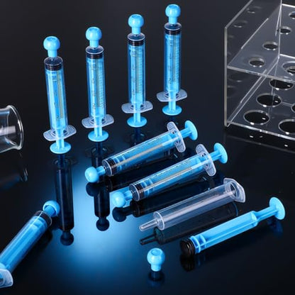 TrelaCo 20 Pack 10ml Oral Syringes with Cap for Liquid Plastic Syringe Without Needle Measuring Dispensing Tools Individually Sealed for Pets Feeding Lab Sample Injection(Blue) - size: Blue