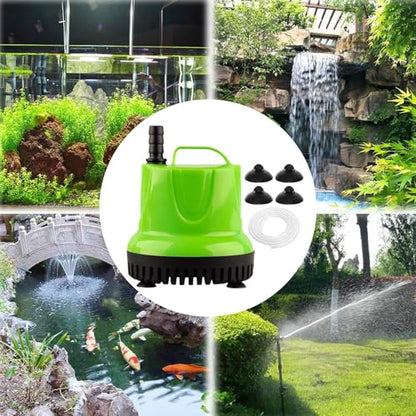 Submersible Aquarium Pump Quiet Filter System Circulation Device | Fountain Water Pump Suction Cup Drainage for Outdoor Garden Pool Sump Hydroponic Irrigation Terrarium