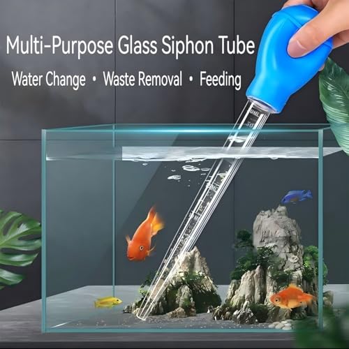 Aquarium Cleaning Kit with Turkey Baster, 4 Double Sided Sponge Brushes, Extension Tube for Fish Tank Maintenance, Glass Algae Cleaning