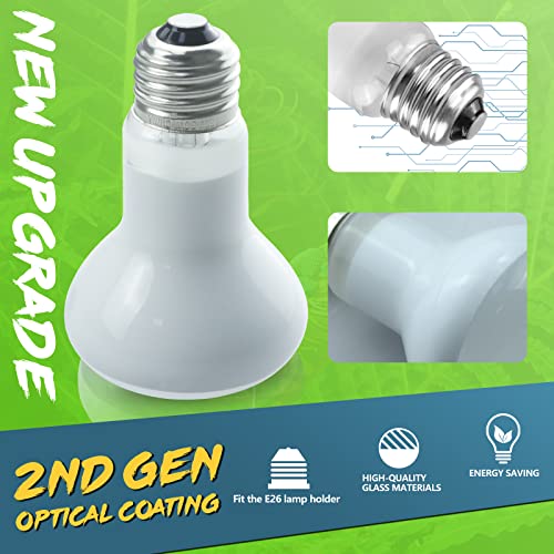 LUCKY HERP 4 Pack 50W Reptile Heat Lamp Bulb (2nd Gen), Amphibian Basking Light Bulb, Reptile Daylight Bulb for Turtle, Bearded Dragon, Lizard Heating Use - size: 50