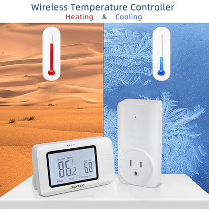 DIGITEN Wireless Thermostat WTC100 Pro Temperature Controller for Cooling & Heating, Remote Controlled Outlet, Easy-to-Use and Programmable Thermostats for Home,Greenhouse - color: Wtc 100 Pro
