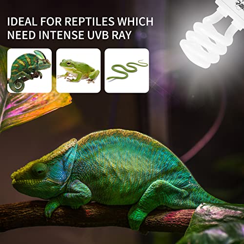 LUCKY HERP Reptile UVA UVB Light 5.0 13W Compact Fluorescent Tropical Terrarium Lamp - style: UVB5.0 13W