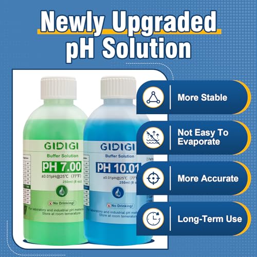 pH Meter Calibration Buffer Includes pH 7.00, 10.01 and Storage Solution | Calibration Buffer 250ml*2,Probe KCL Storage 30ml*1, pH Meter Accessories - color: Blue