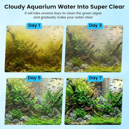 hygger 3W Aquarium U-V Light with Timer for 2-15 Gallon Fish, Turtle Tanks | ABS Protective Shield, Mini Glass U-V Lamp, Freshwater & Saltwater Use, Small Fish Turtle Tanks, Clear Water Support