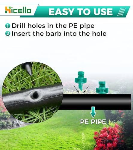 Micro Sprayer Irrigation System 200PCS 90 Degree Misting Nozzle Irrigation | Sprinklers Sprayer For Garden 0.15IN Drill Diameter Not For 1/4 Inch Hose, 180 Degree Cover Area : 0.9 - 1.1 m - size: 250pcs-180DR-Green