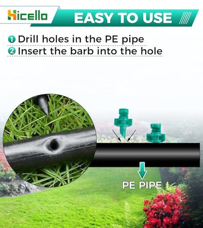 Micro Sprayer Irrigation System 200PCS 90 Degree Misting Nozzle Irrigation | Sprinklers Sprayer For Garden 0.15IN Drill Diameter Not For 1/4 Inch Hose, 180 Degree Cover Area : 0.9 - 1.1 m - size: 250pcs-180DR-Green