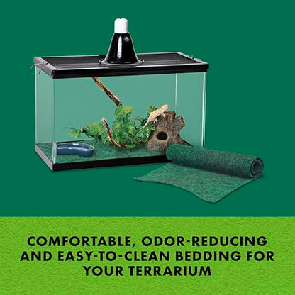 Zilla Reptile Terrarium Bedding Substrate Floor Liner, Green, 10G, 9.75" x 19.75" - size: 9.75" x 19.75"