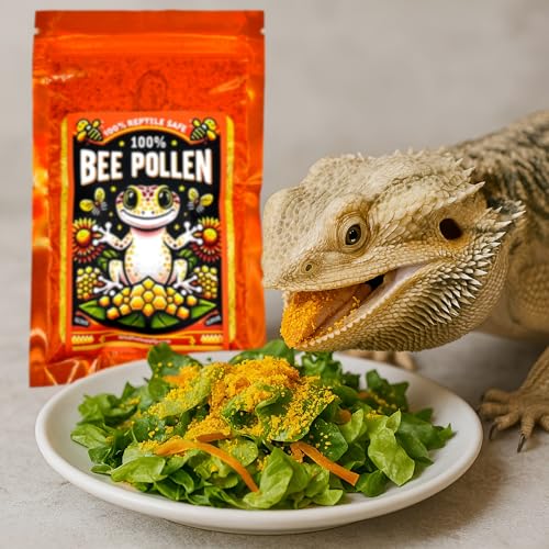 100% Bee Pollen Powder - Food for Reptiles | Single-ingredient food topper for bearded dragons, tortoises and other herbivorous or omnivorous reptiles
