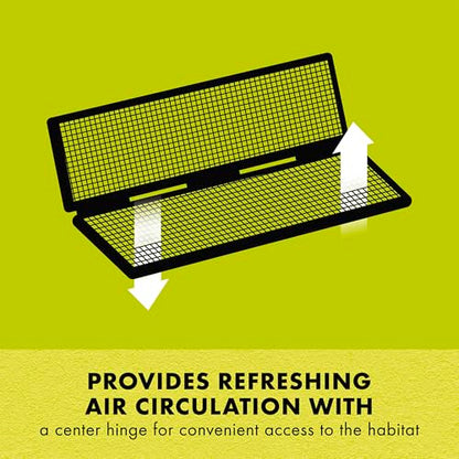 Zilla Pet Reptile Terrarium Fresh Air Screen Cover with Center Hinge 20" x 10" | With Center Hinge - size: 20" x 10"