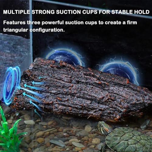 Turtle Basking Platform with 3pcs Suction Cups Resin Floating Climbing Terrace Simulated Bark Resting Dock for Semiaquatic Tortoise Frogs Lizards - style: Style A