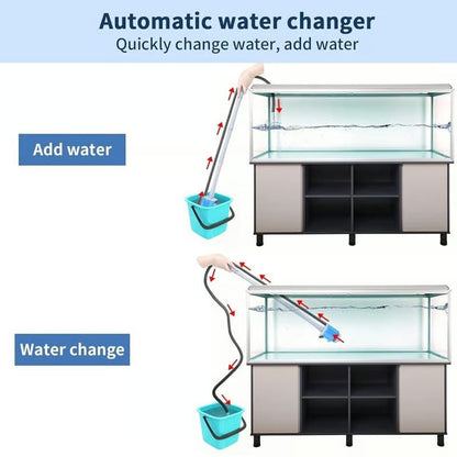 SakerPlus Electric Aquarium Gravel Cleaner with Filter, Upgraded 6-in-1 Automatic Water Changer & Sand Washer, 2000L/H Adjustable Flow for Freshwater & Saltwater Fish Tank Cleaning
