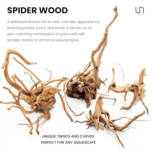 Ultum Nature Systems Driftwood - Spider Drift Wood for Fish Tank, Planted Tank, Terriarium, Paludarium - Versatile Natural Driftwood Decor, Events Wood Centerpiece - Spider Wood, L 15-20", 5 Pack - size: 15-20" 5-Pack