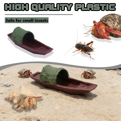4 Pcs Cricket Feeder Hermit Crab Hideout Climbing Toy Terrarium Decoration for Hermit Crab Snail Cricket Insects