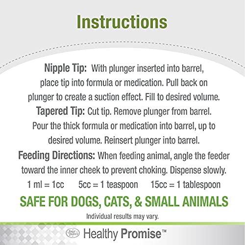 Four Paws Healthy Promise Easy Feeder Pet Feeding Syringe, 2 Count | Convenient syringe feeder, for hand-feeding kittens & puppies, easy to use, pet nursing supplies