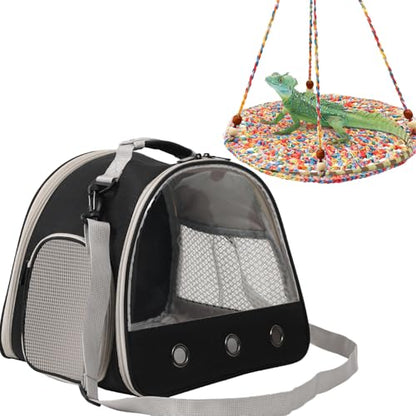 Bearded Dragon Travel Backpack Carrier Bag+Reptile Climbing Hammock