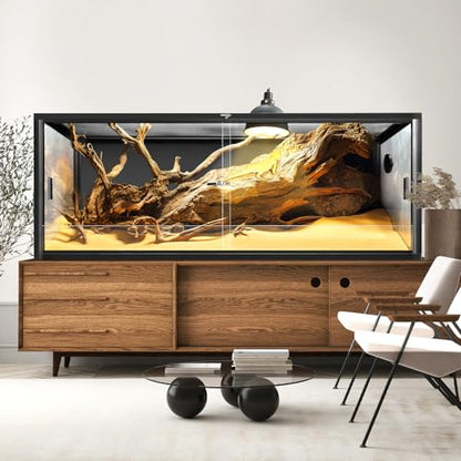 Wacool Terra 68 Gallon Reptile Tank, Large Terrarium for Bearded Dragons, Snakes, Leopard Geckos, Sliding Door & Top Ventilation, 48" x 18" x 18" Easy-to-Maintain Reptile Enclosure - size: 68 gallon