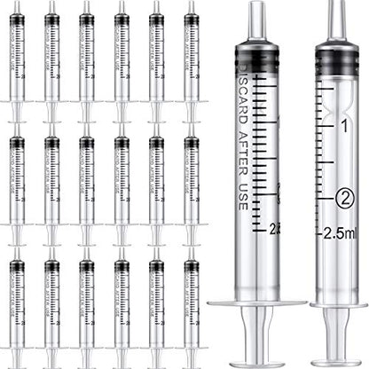 Frienda 20 Packs Large Plastic Syringe Measuring Syringe Tools Dispensing Multiple Uses (2.5 ml) - size: 2.5 ml