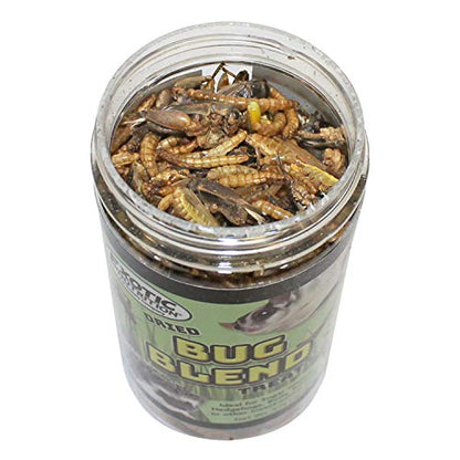Bug Blend - Healthy High-Protein Dried Insect Treat - Crickets, Mealworms, Grasshoppers - Sugar Gliders, Hedgehogs, Squirrels, Chickens, Skunks, Opossums, Marmosets, Parrots, Birds (1.71 oz.) - size: 1.7 Ounce (Pack of 1)