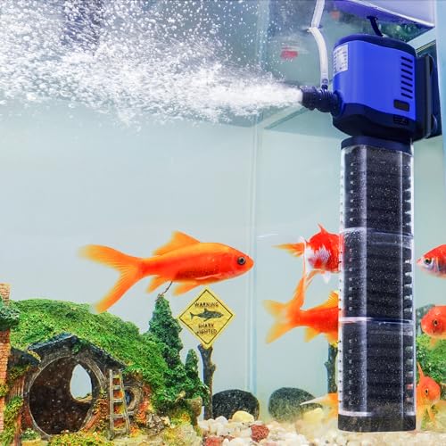 TARARIUM 40-150 Gal Aquarium Filter for Fish Tank,4-in-1,Clear View Housing | Reusable Bio-Sponge Filtration, Flexible 1–3 Compartments, Internal Filter,Aeration, Saltwater Freshwater,Large & Easy,396GPH - size: JQP-1500F（40-150 Gal）