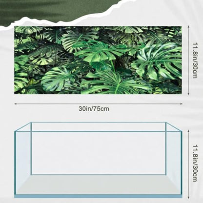4 Pcs 30 x 11.8'' Reptile Tank Background 20/30 Gallon Polyester Tropical Rainforest Bearded Dragon Terrarium Background Decor for Crested Gecko, Python Regius, Tree Frogs, Chameleon - size: 30 x 11.8 Inch