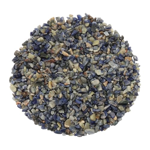 Crystal Chips Stone, 0.44 Lb Fluorite Gravel Rocks (Blue Chalcedony, 3-5 Mm) - color: Blue, size: 3 - 5 mm