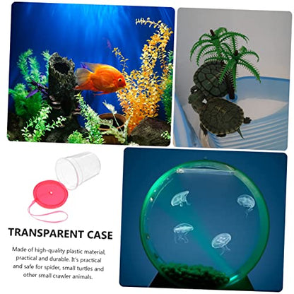 Toddmomy Transparent Reptile Breeding Container for Small Turtles Spiders and Insect Feeding Box with Smooth Surface Lightweight Portable Reptile Raising Cup for Crickets and Random Color