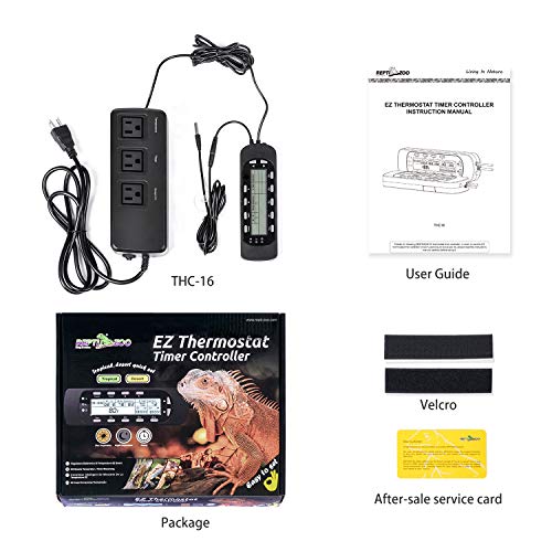 REPTI ZOO Reptile Thermostat Digital Outlet Temperature Timer Troptical or Desert Mode with Day Night Control for Aquarium Reptiles Terrarium Humidistat Mushroom Fermentation,Easy Setup (THC16) - color: 2 In 1 Temperature&Timer