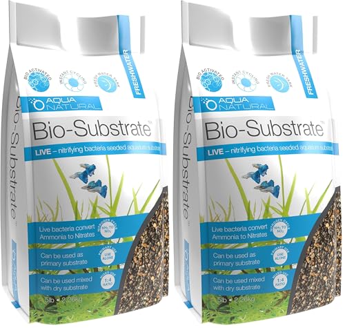 AquaNatural Midnight Pearl Bio-Substrate 5lb for Aquariums, Gravel seeded Start up bio Active nitrifying Bacteria 2-4mm, Brown, Black, Gold, Small (BIOFRESH003) (Pack of 2) - size: Small (Pack of 2)