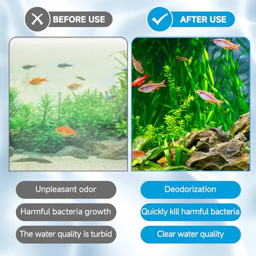 AQQA 12 Packs Aquarium Filter Cartridges with Activated Carbon - Remplacement Fish Tank Filters Cotton - size: 12 PCS Carbon Cartridge
