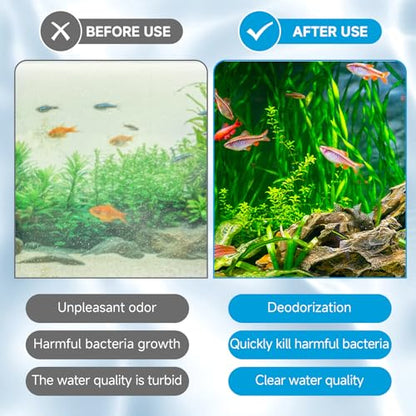 AQQA 12 Packs Aquarium Filter Cartridges with Activated Carbon - Remplacement Fish Tank Filters Cotton - size: 12 PCS Carbon Cartridge