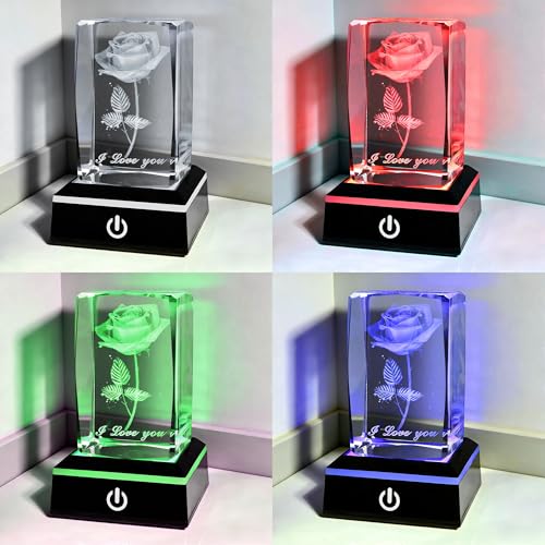 LED Light Base Anti-Slip Square Display Stand, Color Can Change, Suitable for Glass, Crystal, and Transparent or Semi-Transparent Artworks (2 Black)