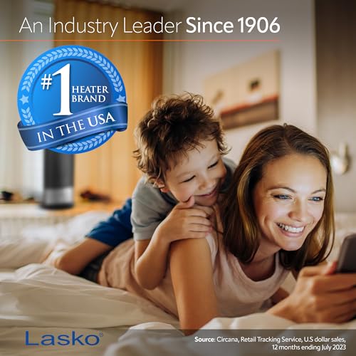 Lasko Portable Indoor Electric Ceramic Space Heater with Tip-Over Safety Switch,Overheat Protection and Thermostat,2 Speeds,Safe for Home,9.2 Inches,Dark Gray,1500W,754201,(Pack of 8) - size: 9.2 Inches - With Tip-Over Switch (Pack of 8)