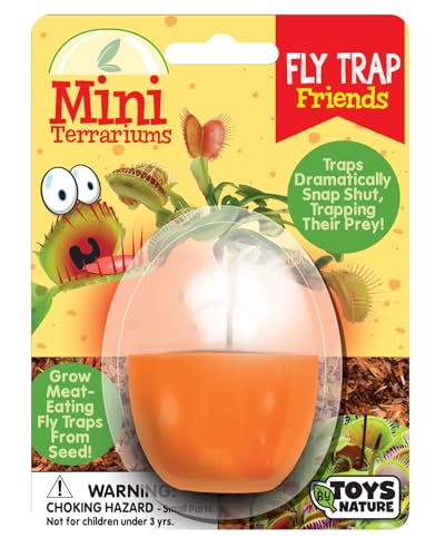 Toys By Nature Mini Terrarium Carnivorous Plant Bundle, 100% USA Made Complete Starter Kit Includes 2 Each of Flytraps, Pitcher Plants, Sundews, Easy to Grow Planting Seeds Just Add Water - color: Meat-Eating Bundle