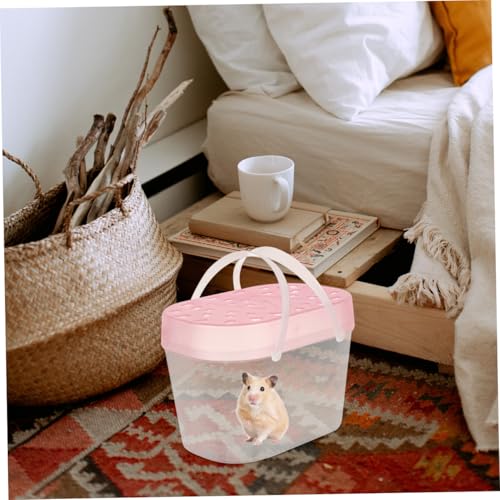 VANZACK 2pcs Pet Carrier for Dogs Cats Portable Travel Crate Reptile Boxes Turtle Containers - color: Pink