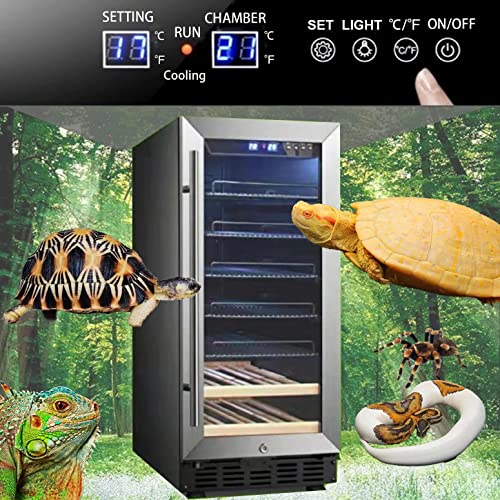 95L Large Reptile Automatic Incubator Cooling and Heating 41℉ to 100℉ 110V Reptile Egg Mute Hatchery Work for Reptiles - size: 95L