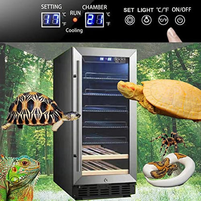 95L Large Reptile Automatic Incubator Cooling and Heating 41℉ to 100℉ 110V Reptile Egg Mute Hatchery Work for Reptiles - size: 95L