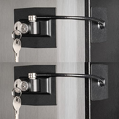 2-Pack Guardianite Premium Refrigerator Lock with Built-in Keyed Lock (2-Pack Black) - color: 2-Pack Black