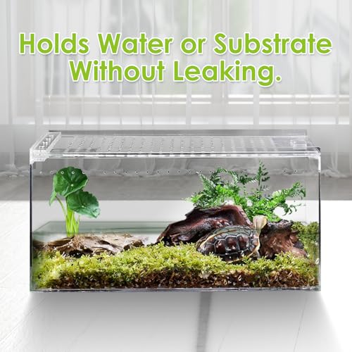 Reptile Terrarium Enclosure 12"x 8"x 6" Acrylic Tarantula Breeding Box Magnetic Hermit Crab Habitat Tank Transparent Jumping Spider Cage for Insect Snail Amphibians Sling Isopods - size: L: Standard Version