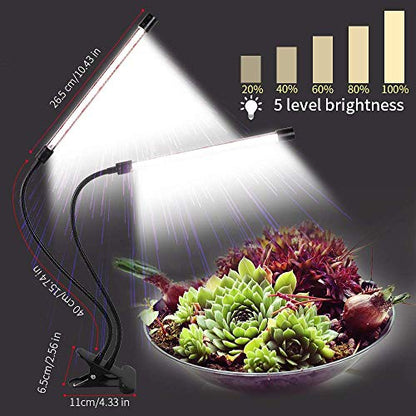GHodec Grow Light,Full Spectrum White 84 LED Clip Plant Light | 6000K White Full Spectrum Desk Lamp for Indoor Plants Growing, 4/8/12H Timer & 5 Dimmable Levels