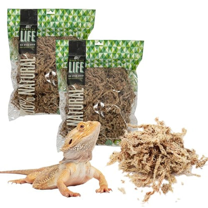 Sphagnum Moss for Terrarium Habitats, Medium 2-Pack | Preserved Moss for Reptiles, Amphibians & Invertebrates Terrariums, Humidity Control, Soft, Dye-Free, Family Owned, USA Made - size: Medium 2-pack, style: Sphagnum Moss